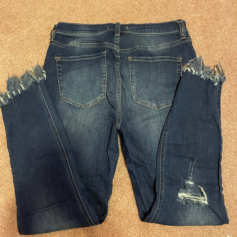Free People dark wash distressed jeans